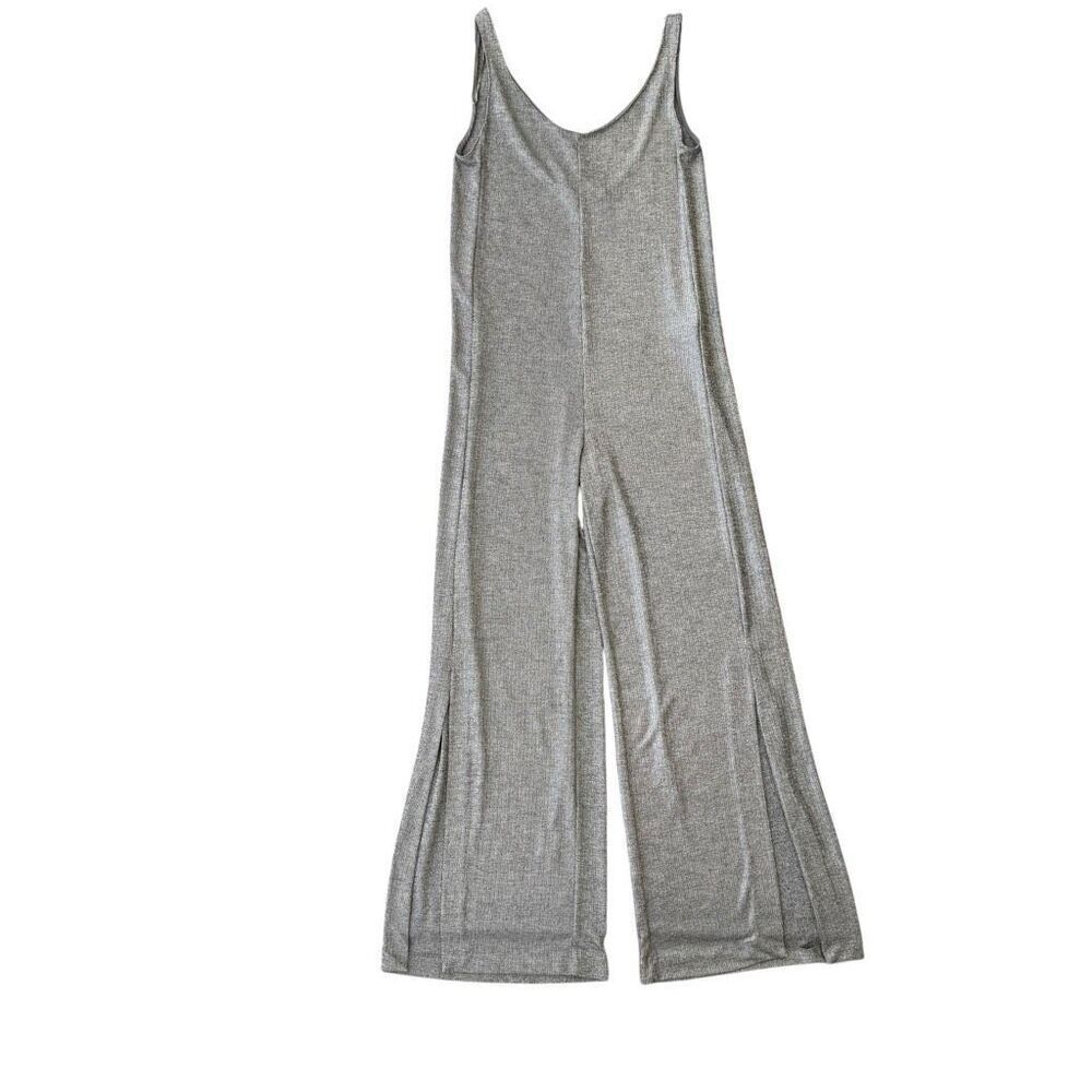 Zara heathered gray jumpsuit side slits oversized size S